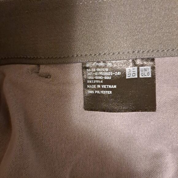 Uniqlo Ezy Ankle Pants Ultra Stretch Dry-Ex Straight Leg Gray Mens Size Small - Picture 12 of 15